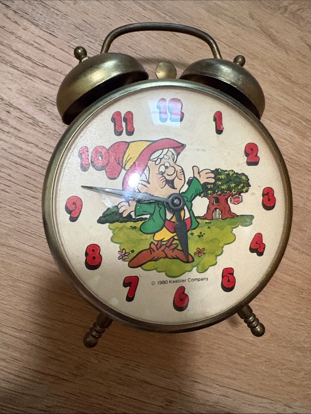 Vintage 1980 Keebler Elf Wind-Up Twin Bell Alarm Clock Tested Working